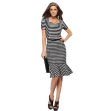 2017 Newest Womens Elegant Plaid Bodycon Work Cocktail Party Celebrated office Pencil Dress Summer Sundresses