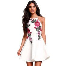 Sexy backless padded print summer dress women Floral Printied Casual Sleeveless Party Evening vestidos Short Dress