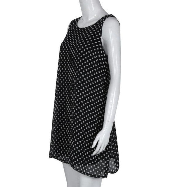 JECKSION 2016  Newest  Fashionable   Women Sexy Polka Dot Sleeveless Summer Beach Dress sundress summer