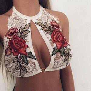 2017 Women Embroidered push up bra Appliques Lace Wire Free Bustier Top Unpadded Summer club backless intimates lingerie