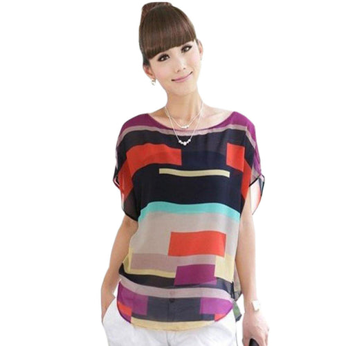 JECKSION Summer Women Clothing 2016 Fashion Chiffon Blusa Feminina Plus Size Causal Ladies Loose Top #LYW