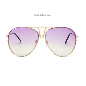 ROYAL GIRL Retro Brand Women Sunglasses Oversize Pilot Rimless 2017 Hot Summer Ombre Glasses ss627