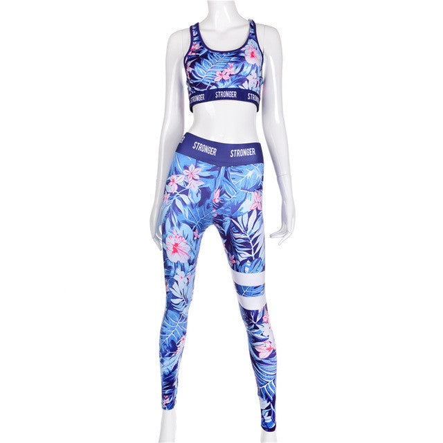 2018 Summer womanTracksuit Two Piece Set Women Printing Elastic Waist  conjunto moleton feminino