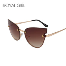 ROYAL GIRL Women Cat Eye Sunglasses Fashion Lady Brand Designer Sunglasses Summer Mirror Metal Shades  ss903