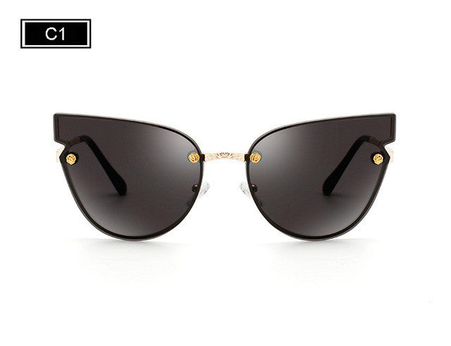 ROYAL GIRL Women Cat Eye Sunglasses Fashion Lady Brand Designer Sunglasses Summer Mirror Metal Shades  ss903