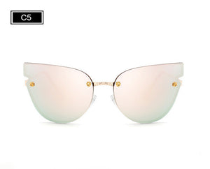 ROYAL GIRL Women Cat Eye Sunglasses Fashion Lady Brand Designer Sunglasses Summer Mirror Metal Shades  ss903