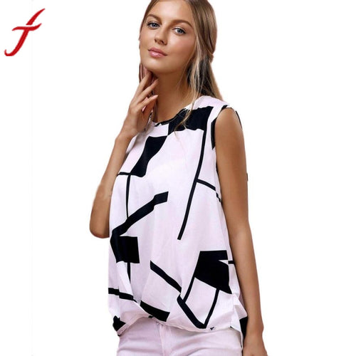 Women's Fashion Printing Tank Top Summer Sexy Halter Top Sleeveless Elegant Women Ladies Office Blouses #LSW