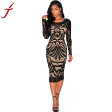 Summer Dress Long Sleeve Lace Dress Women Sexy Bodycon Bandage Evening Party #LSIN