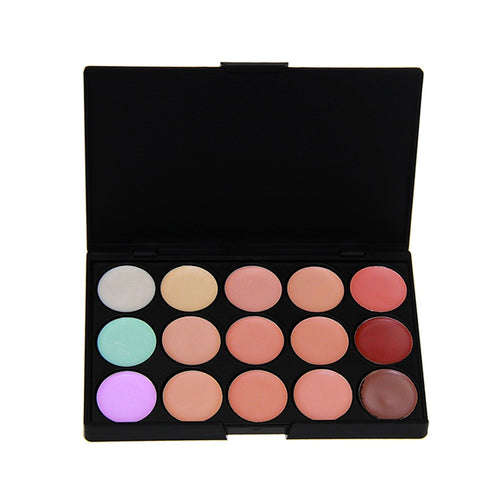 Professional Heat-resistant 15 Colors Concealer Camouflage Makeup Palette 1#