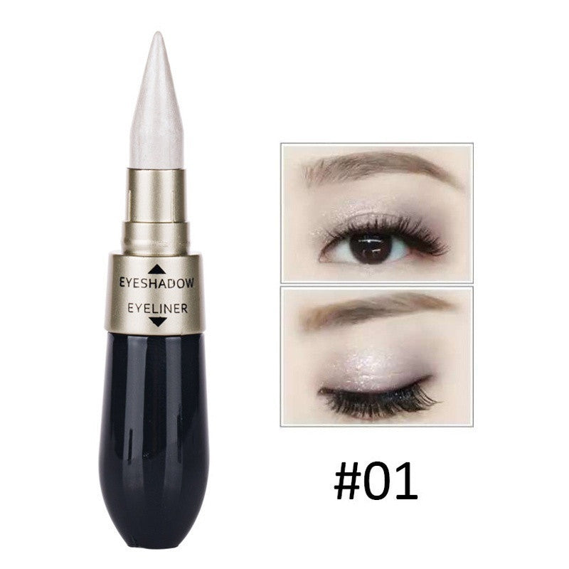 Double-end Waterproof Liquid EyeShadow Eyeliner Combination Easy To Wear Makeup