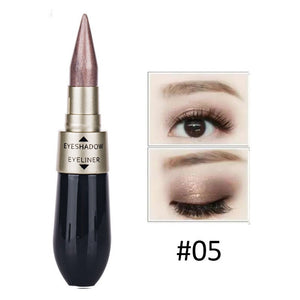 Double-end Waterproof Liquid EyeShadow Eyeliner Combination Easy To Wear Makeup