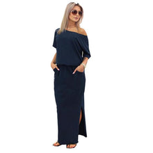 Women Summer Long Maxi BOHO Evening Party Dress with Pocket