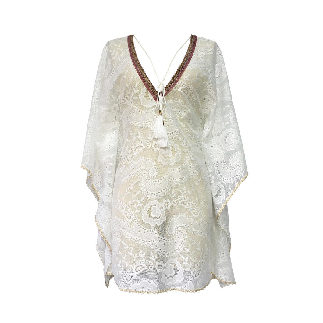Topmelon Fashion Women's Deep V  Cover Up Summer Casual White Dress Beach Dress Sundress