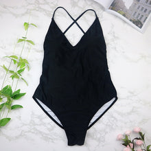 2017 women Swimwear Sexy high cut one piece swimsuit Backless swim suit Black White Red  thong Bathing suit female Monokini 2741