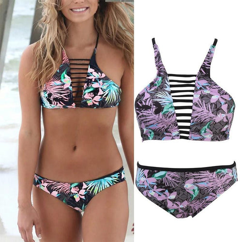 Lovely Sexy Split Printed Bikini Swimsuit Swimwear