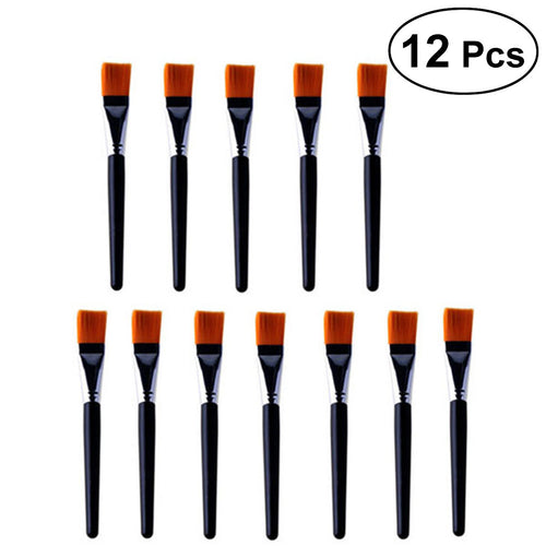 12pcs Soft Face Mask Brush Mask Handle Facial Mud Mask Applicator Brush Hairless Makeup Cosmetic Brush