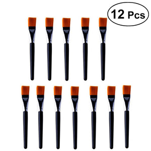 12pcs Soft Face Mask Brush Mask Handle Facial Mud Mask Applicator Brush Hairless Makeup Cosmetic Brush